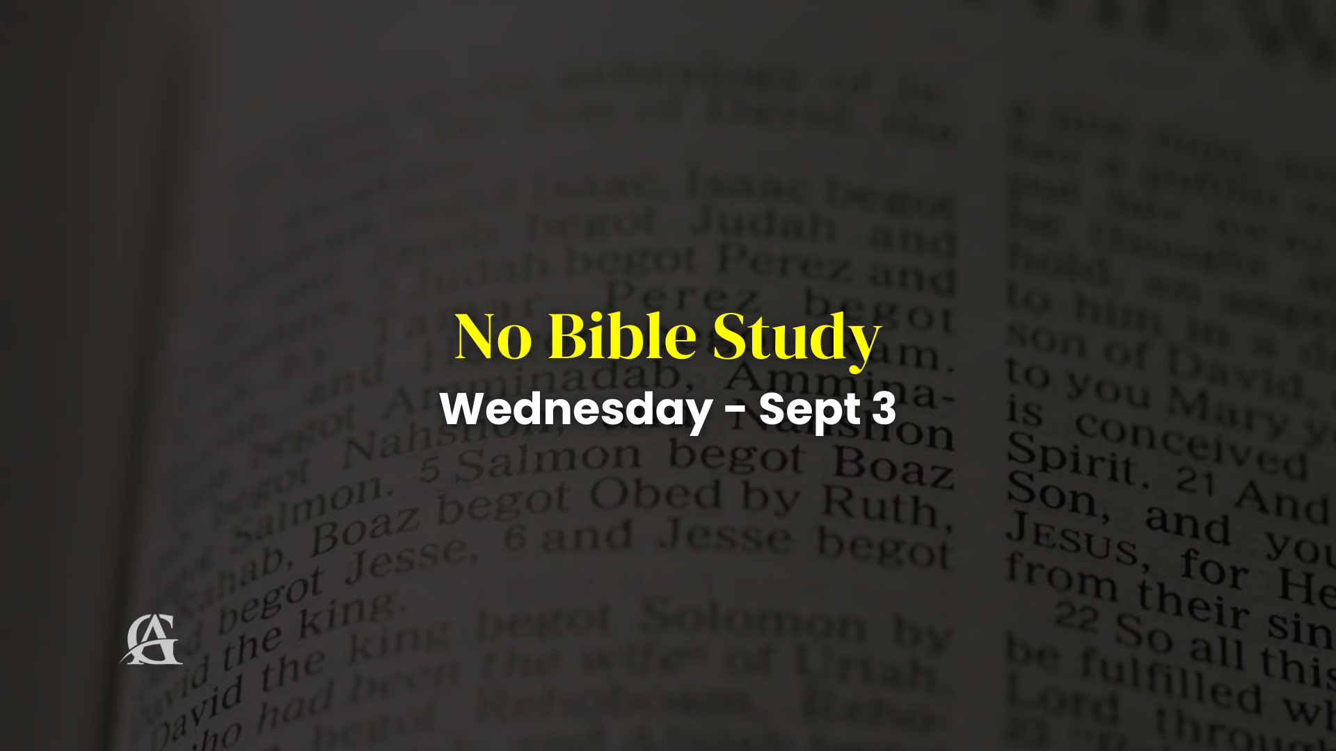 No Bible Study