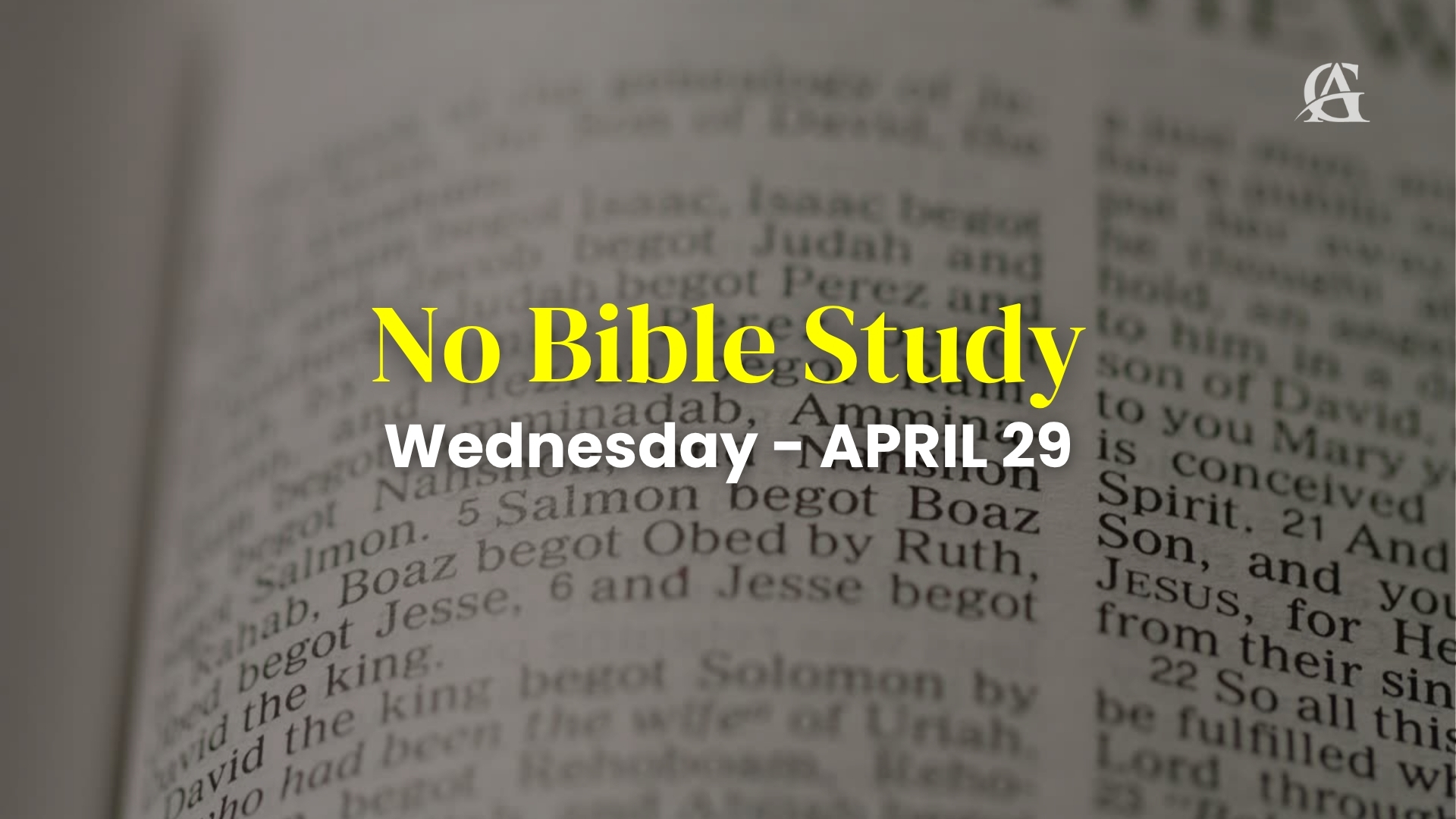 No Bible Study
